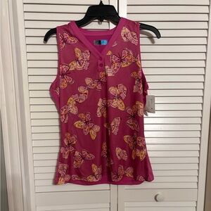 PGA Tour Women's  Butterfly Print Sleeveless Top